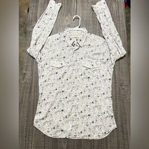 Tintoria Mattel 954 Men's Cream and Blue Floral Casual Shirt